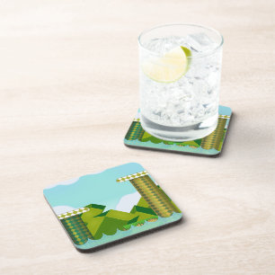 Retro Platform Game Beverage Coaster