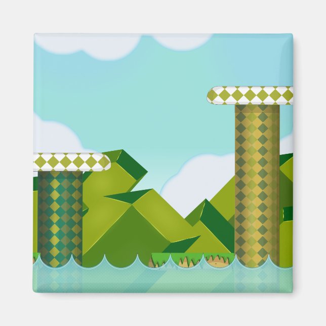 Retro Platform Game Magnet (Front)