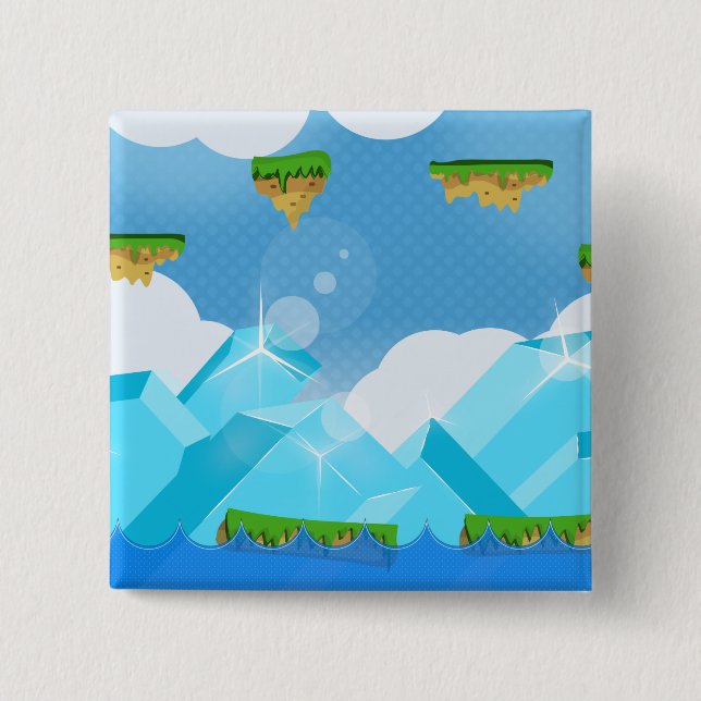 Retro Platform Game Pinback Button (Front)