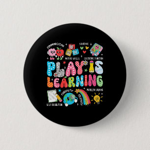 Retro Play Is Learning Kindergarten Teacher Team W Button
