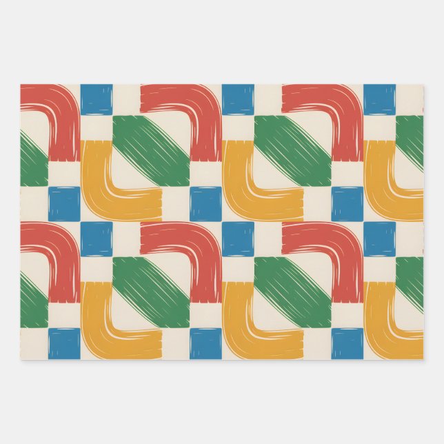 Retro Play Wrapping Paper Sheets (Front)