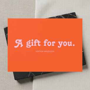 Retro Playful Minimalist Pink Orange Certificate