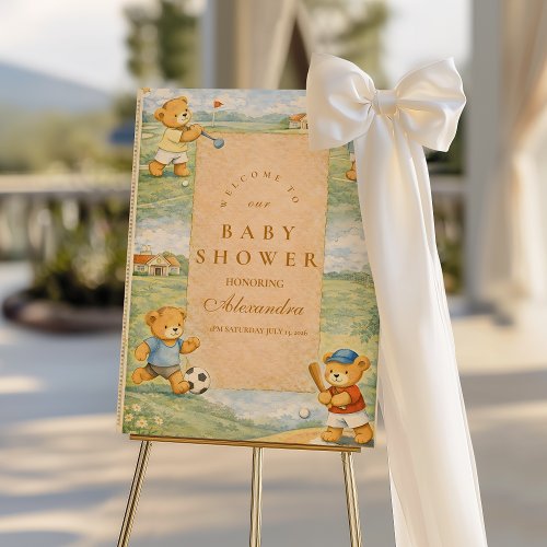 Retro Playground Teddy Bears Baby Shower