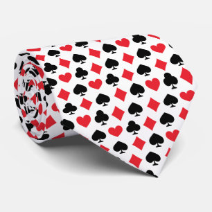 Retro Playing Card Symbols Pattern Neck Tie