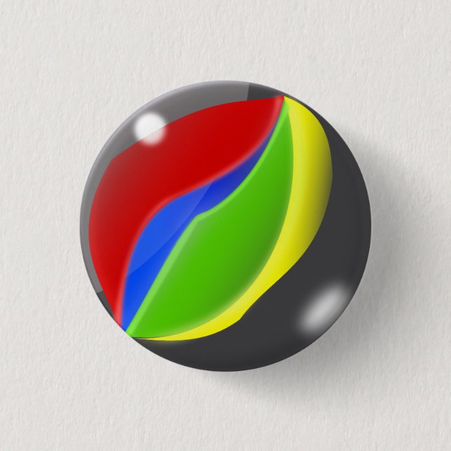 Retro Playing Game Marble Button (Front)