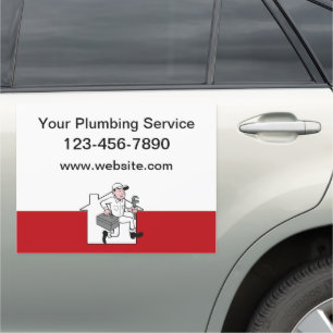 Retro Plumber Advertising Magnetic Car Signs