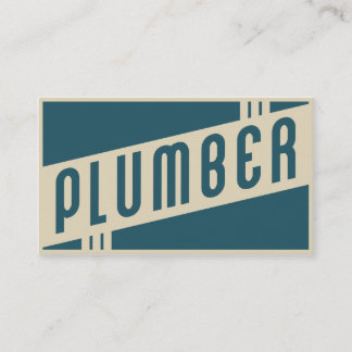 retro plumber business card