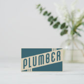 retro plumber business card (Standing Front)