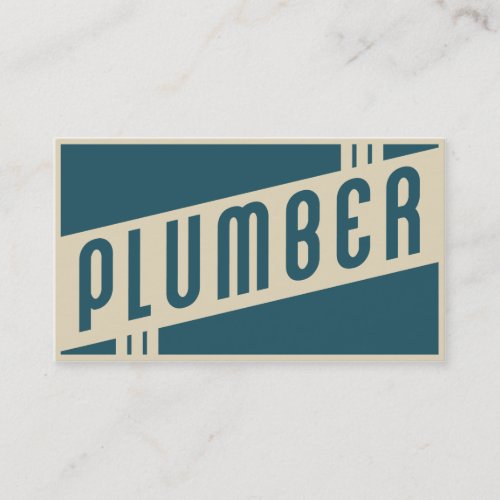 retro plumber business cards