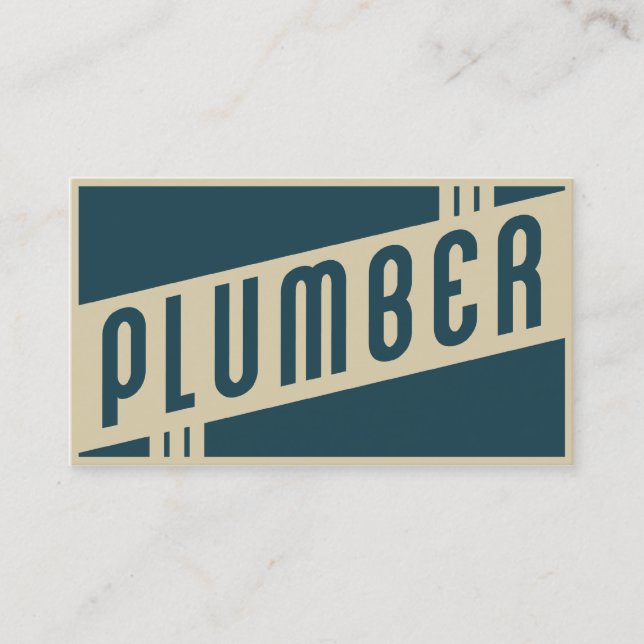 retro plumber business card (Front)