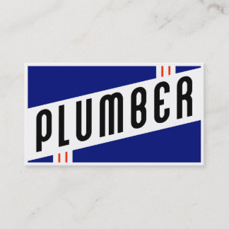 retro plumber business card