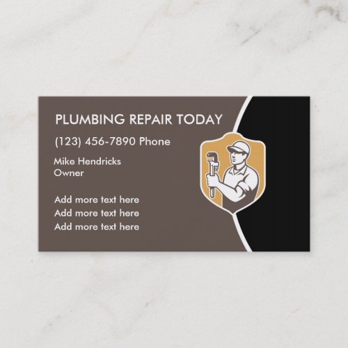 Retro Plumbing Design Business Card