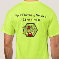 Retro Plumbing Service Business Logo Work Shirts