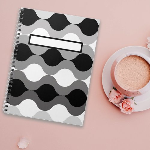 Retro Pods Black White Grey Notebook