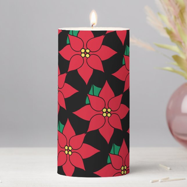 Retro Poinsettia Candle  (In Situ)