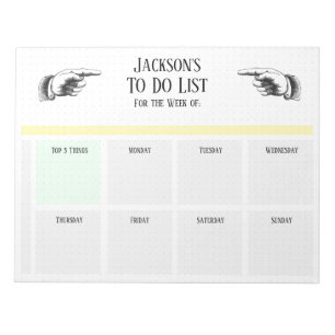 Retro Pointing Hands To Do List Notepad