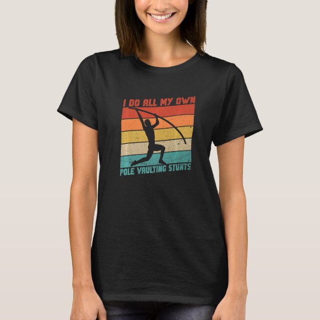 Retro Pole Vault And Pole Vault Athlete   T-Shirt (Front)