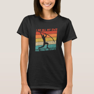 Retro Pole Vault And Pole Vault Athlete   T-Shirt