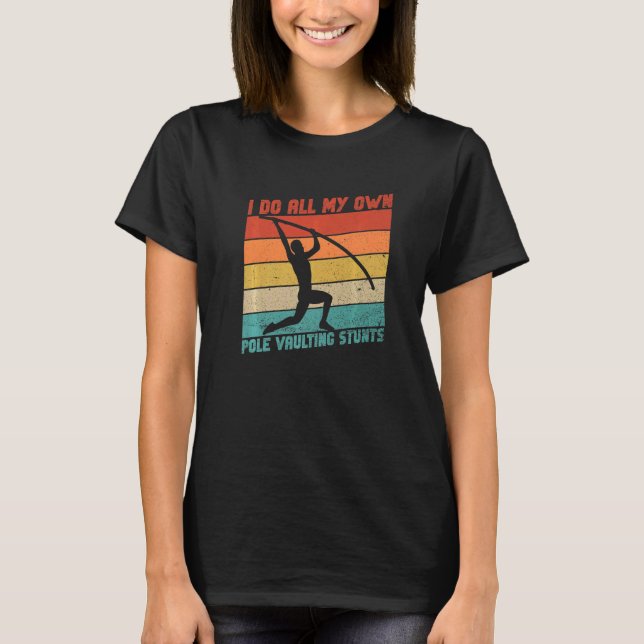 Retro Pole Vault And Pole Vault Athlete   T-Shirt (Front)