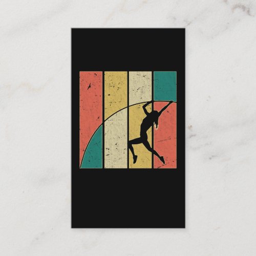 Retro Pole Vaulting Girl Pole Vaulter Business Card