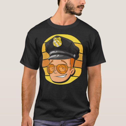 Retro Police Officer Law Enforcer Policeman Sherif T_Shirt