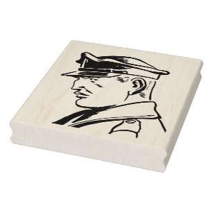 Retro Police Officer Rubber Art Stamp