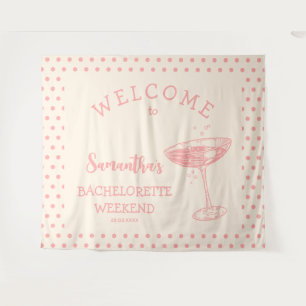 Retro Polka Bachelorette Party Backdrop Cocktail