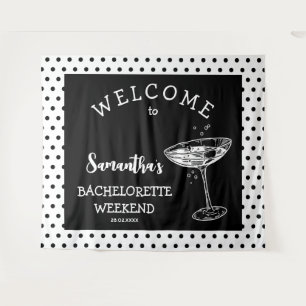 Retro Polka Bachelorette Party Backdrop Cocktail