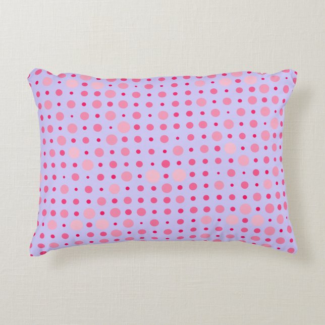 Retro Polka Dot 01.Pink LPurple BG Accent Pillow (Front)