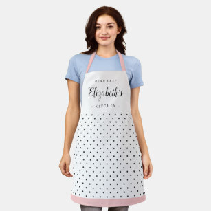 Retro polka dot adult personalized cooking apron