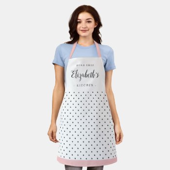 Retro Polka Dot Adult Personalized Cooking Apron by TintAndBeyond at Zazzle