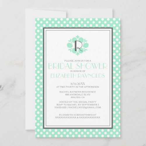 Retro Polka Dot Bridal Shower Invitations