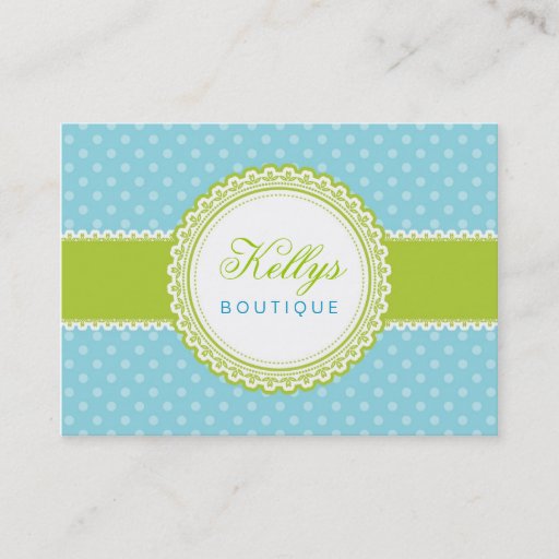 Customizable Retro Polka Dot Business Card