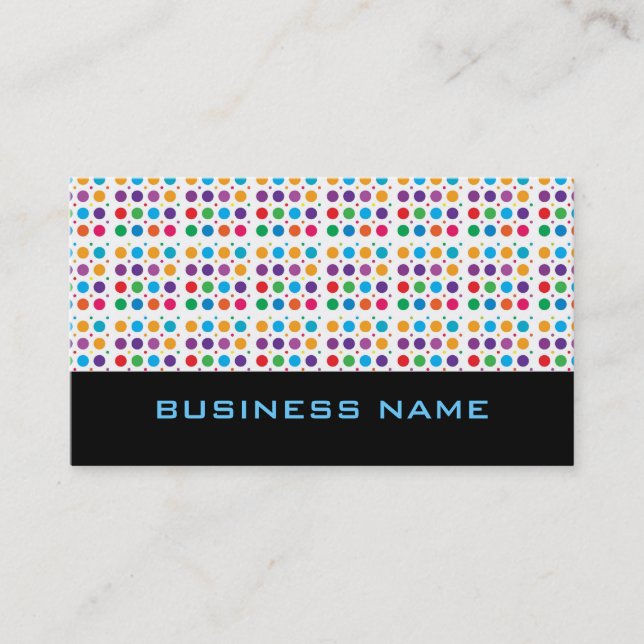 Retro Polka Dot Business Card (Front)