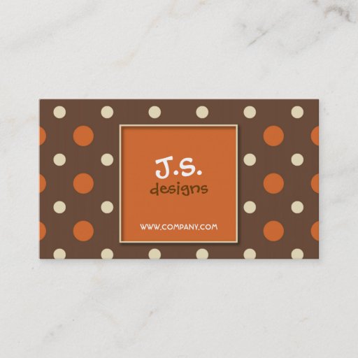 Customizable Retro Polka Dot Business Card