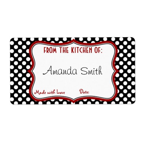 Retro Polka Dot Canning Label