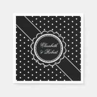 Retro Polka Dot Elegant Black and White Wedding