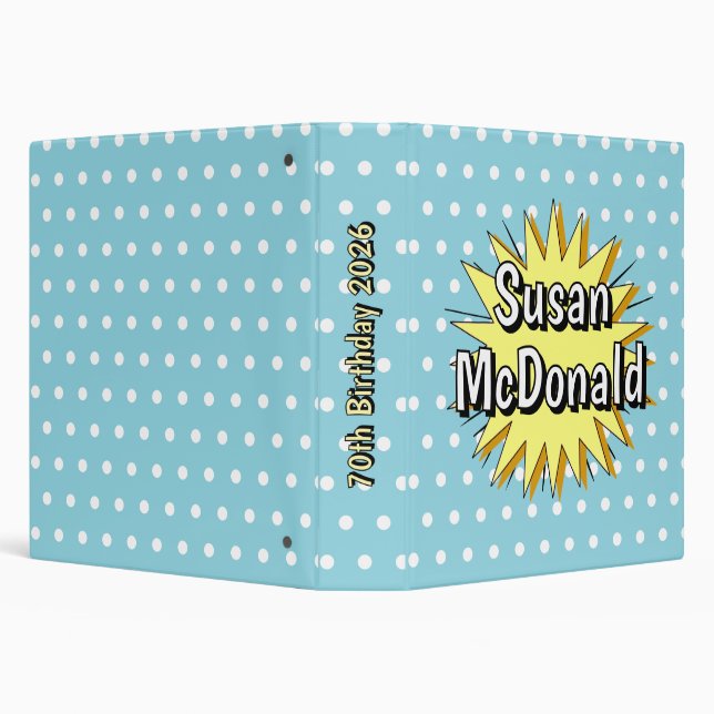 Retro polka dot fifties style 3 ring binder (Background)