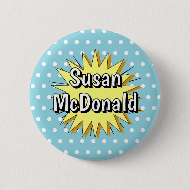Retro polka dot fifties style button (Front)