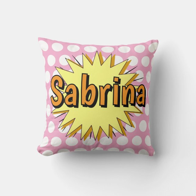 Retro polka dot fifties style throw pillow (Front)