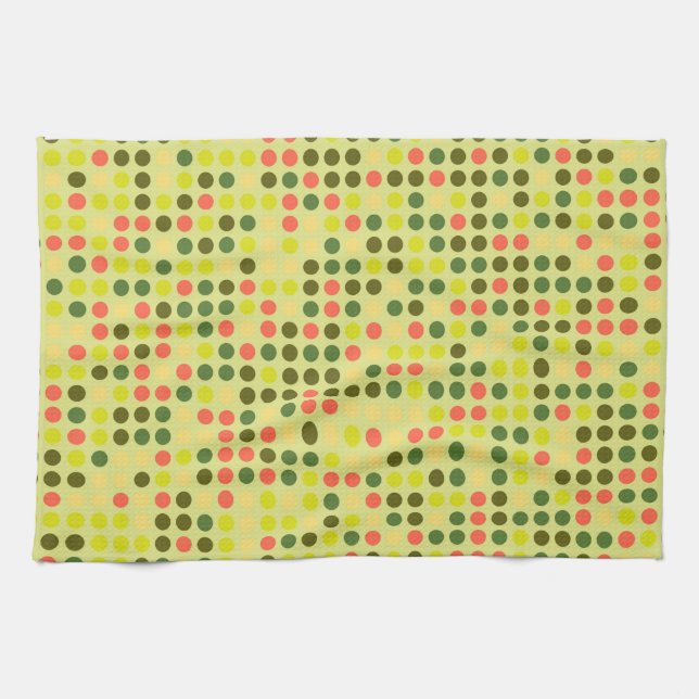 Retro Polka Dot Mosaic Pattern #10 Towel (Horizontal)