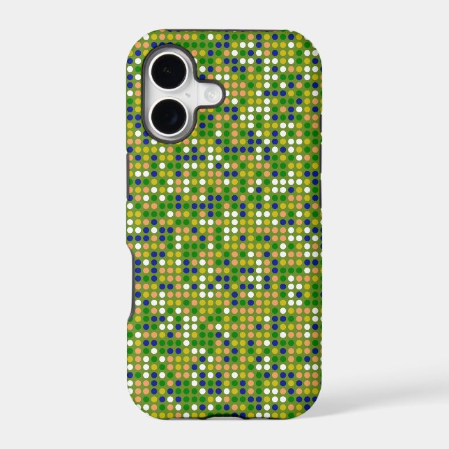 Retro Polka Dot Mosaic Pattern #2 Iphone Case (Back)