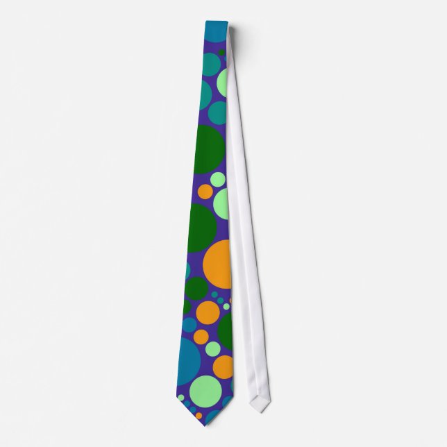 Retro Polka Dot Mosaic Pattern #2 Tie (Front)
