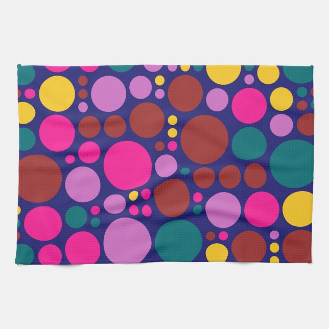 Retro Polka Dot Mosaic Pattern #2 Towel (Horizontal)