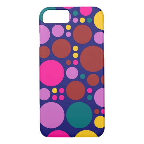 Retro Polka Dot Mosaic Pattern 3 iPhone 87 Case