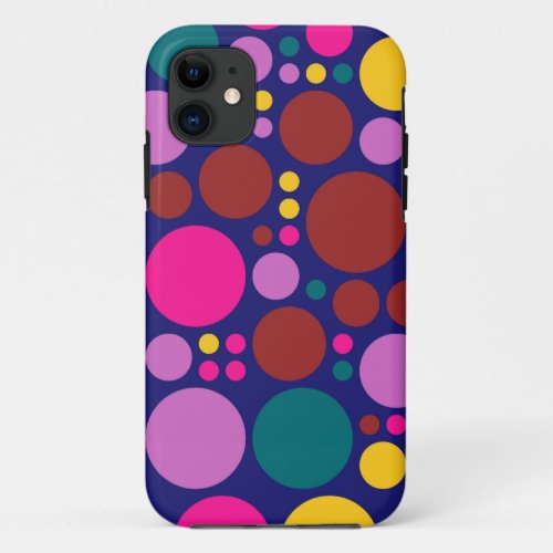 Retro Polka Dot Mosaic Pattern 3 iPhone 11 Case