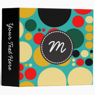 Retro Polka Dot Mosaic Pattern #4 Binder