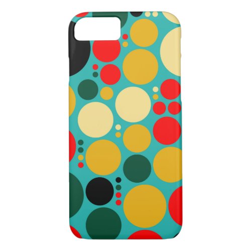 Retro Polka Dot Mosaic Pattern 4 iPhone 87 Case