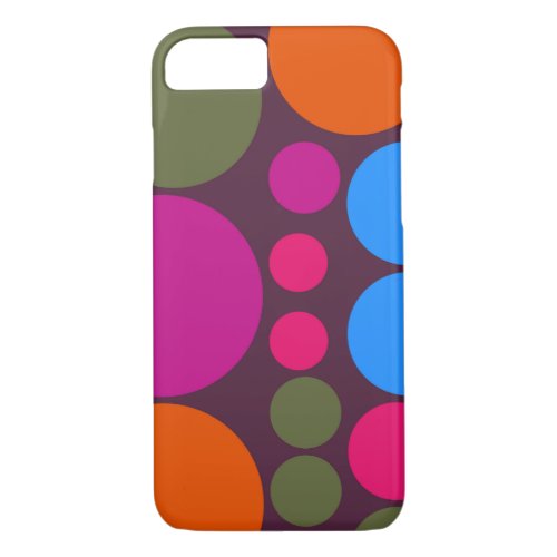 Retro Polka Dot Mosaic Pattern 5 iPhone 87 Case