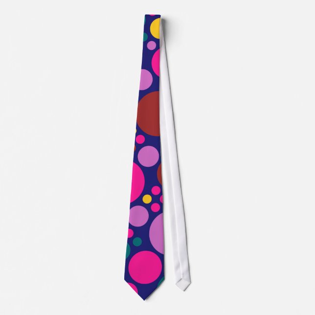 Retro Polka Dot Mosaic Pattern #6 Neck Tie (Front)